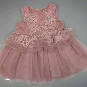 Nanette Lepore Baby Girls Rose‎ Floral Peplum Dress Size: 6-9 months